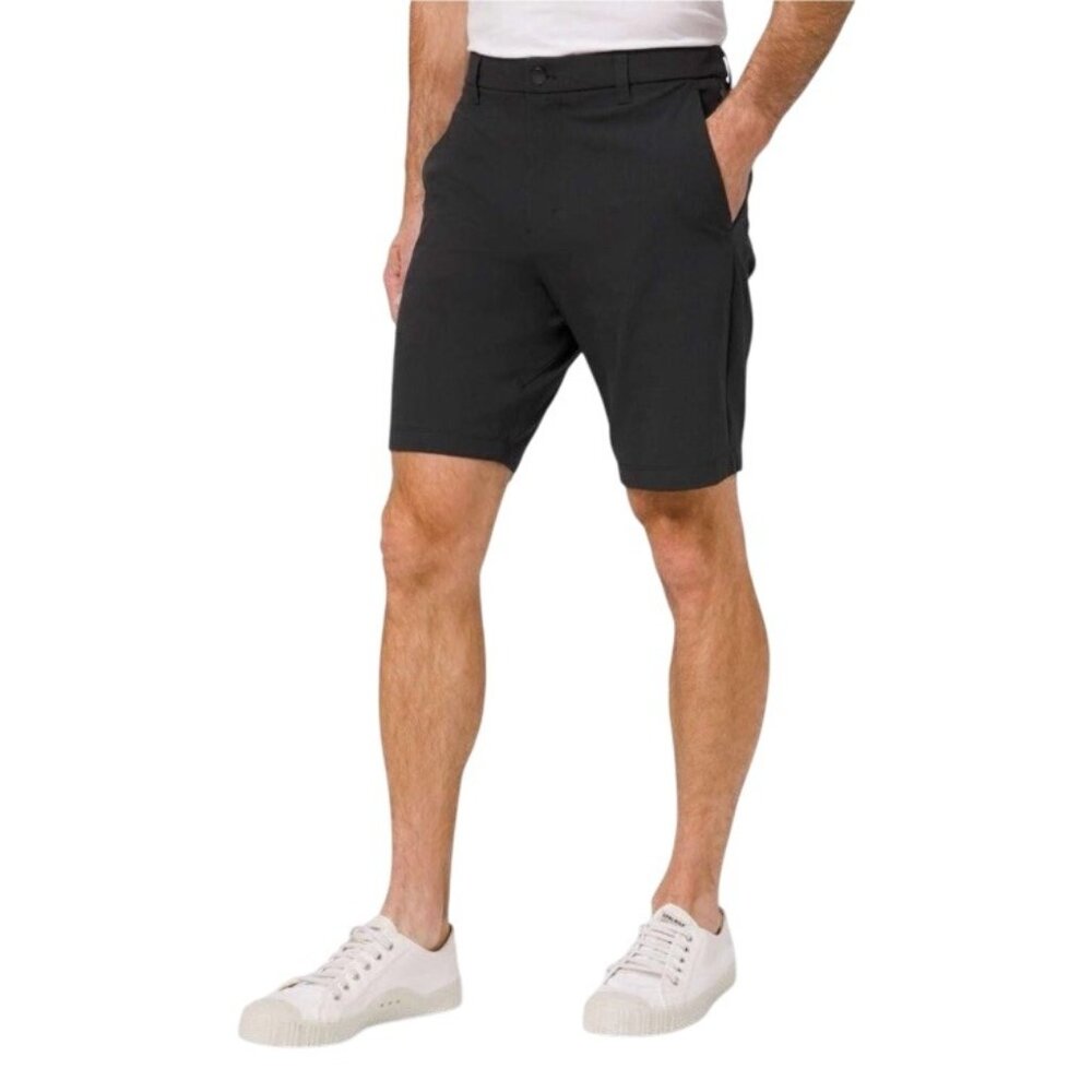 Lululemon Mens 28 ABC Classic-Fit Warpstreme Shorts Black Casual 9" Stretch $88
